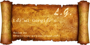 Löwi Gorgiás névjegykártya
